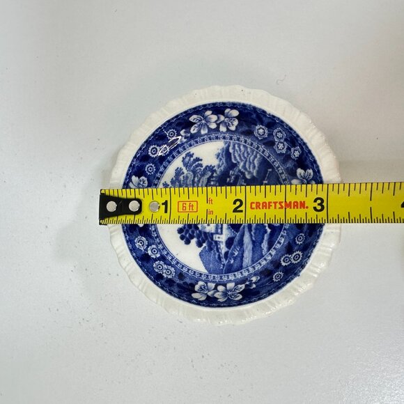 VTG Copeland Spode Tower Blue/White Butter Pat Mini Trinket Plate 3 -1/8"x 3/4" - Picture 3 of 7